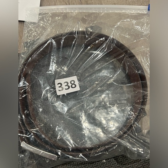 Saks Fifth Avenue Sz 46 Antique Brown Aniline Kipskin Shoulder Made in USA Belt - Picture 13 of 13